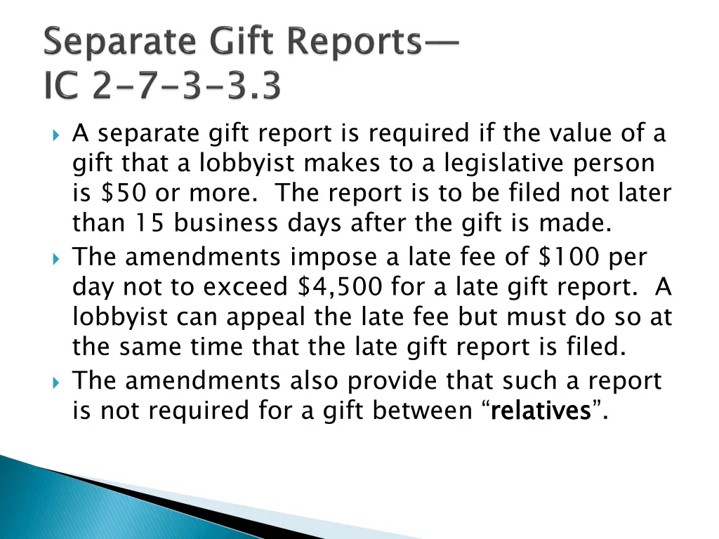 a separate gift report is required if the value