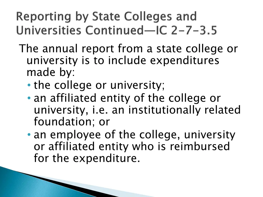 the annual report from a state college