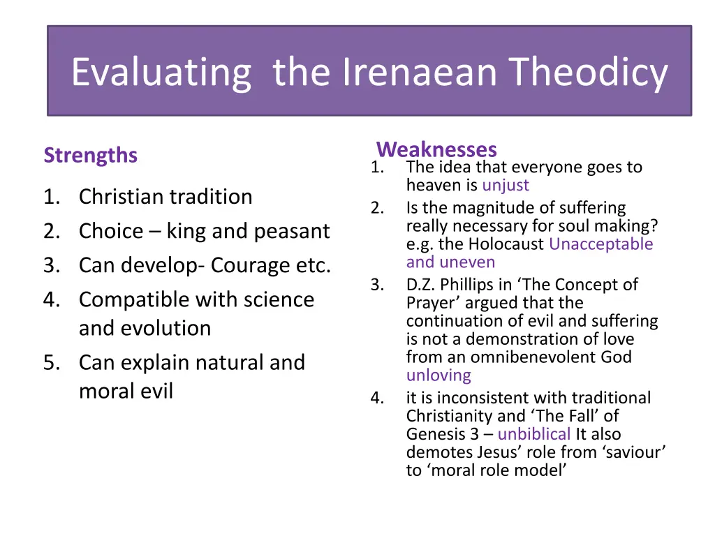 evaluating the irenaean theodicy