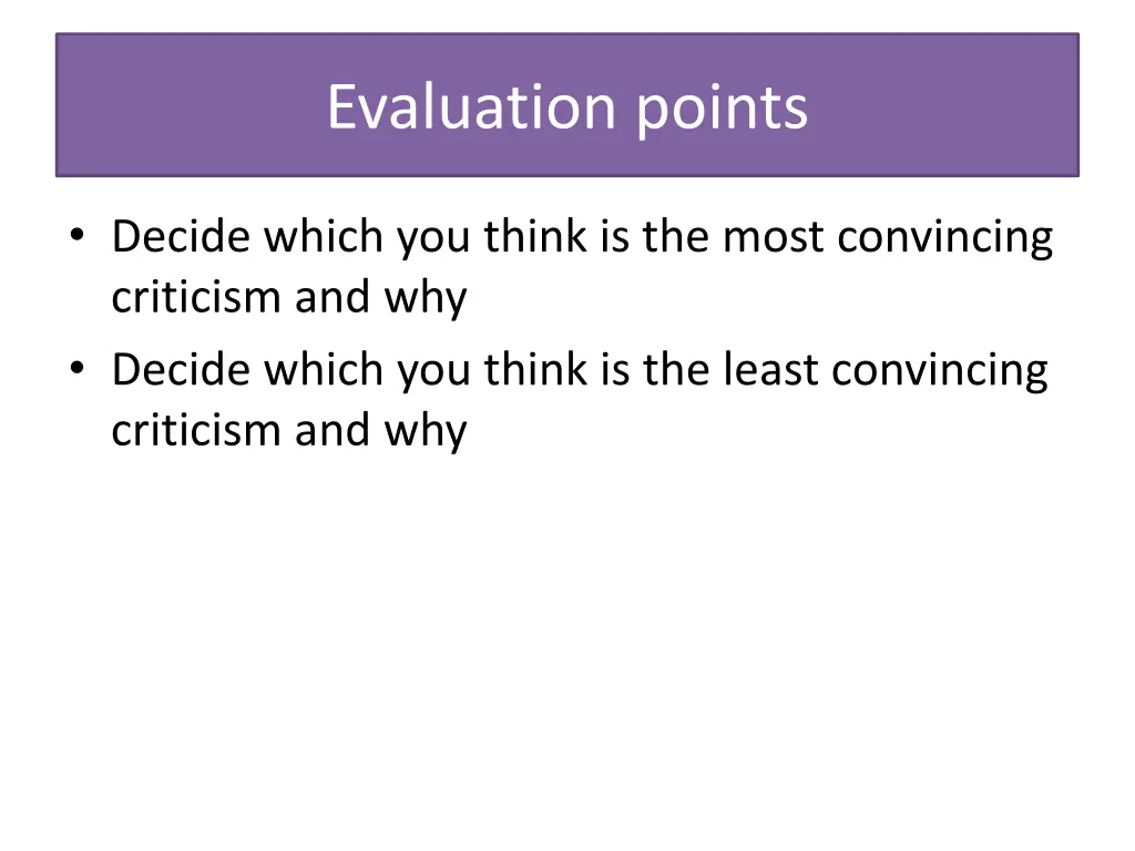 evaluation points