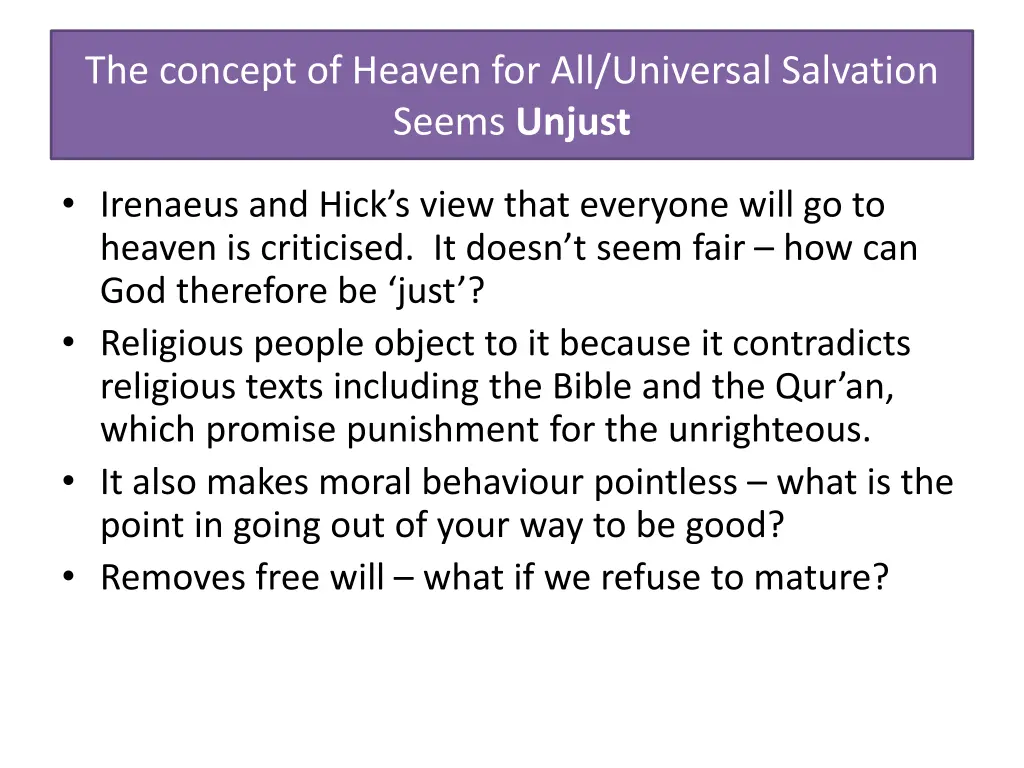 the concept of heaven for all universal salvation