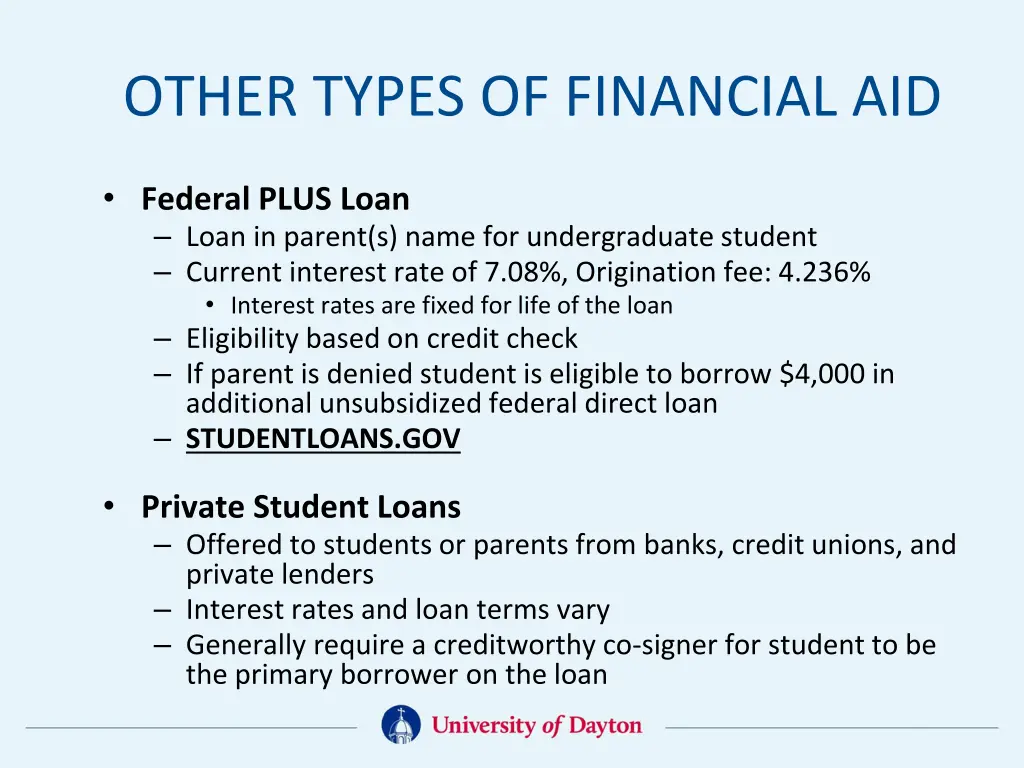 other types of financial aid