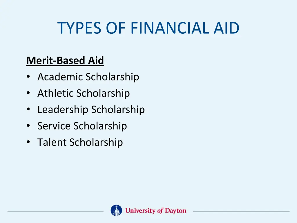 types of financial aid