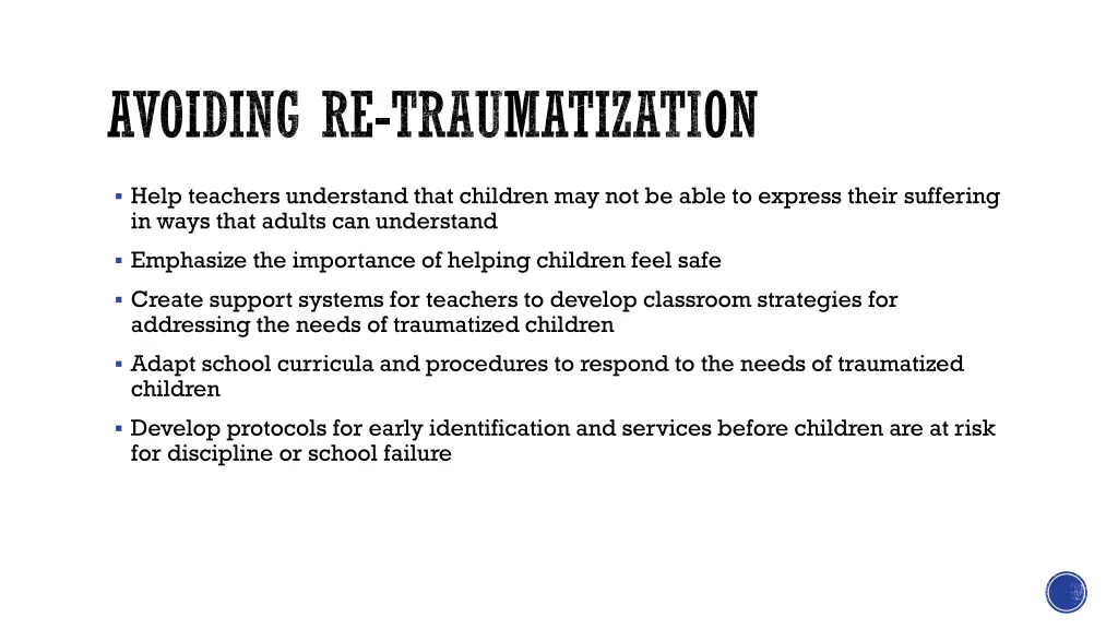 avoiding re traumatization 1