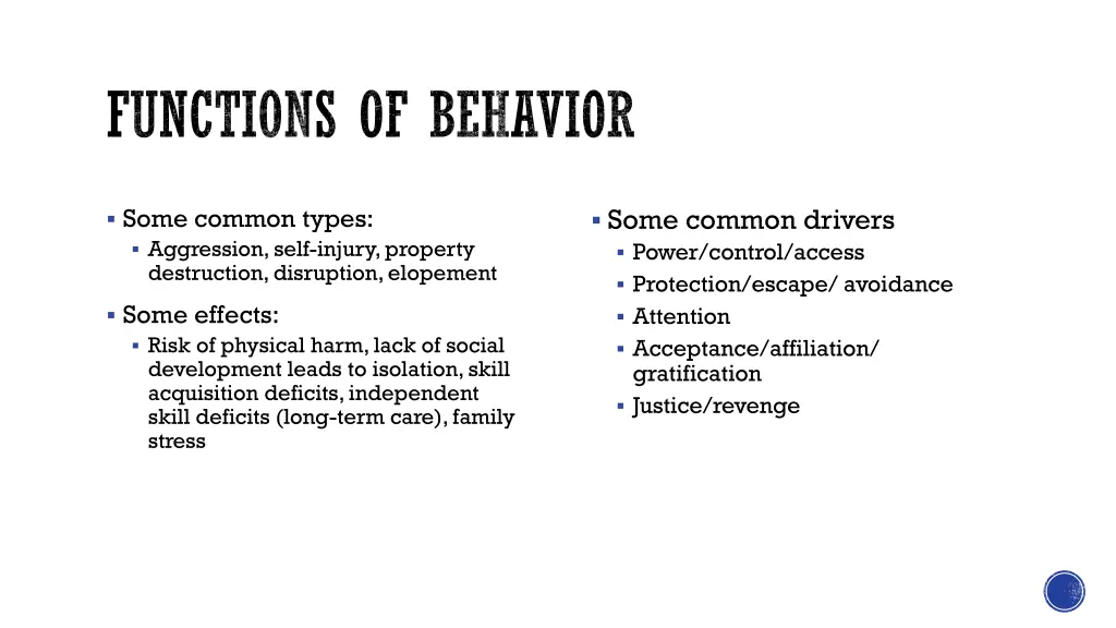 functions of behavior 1