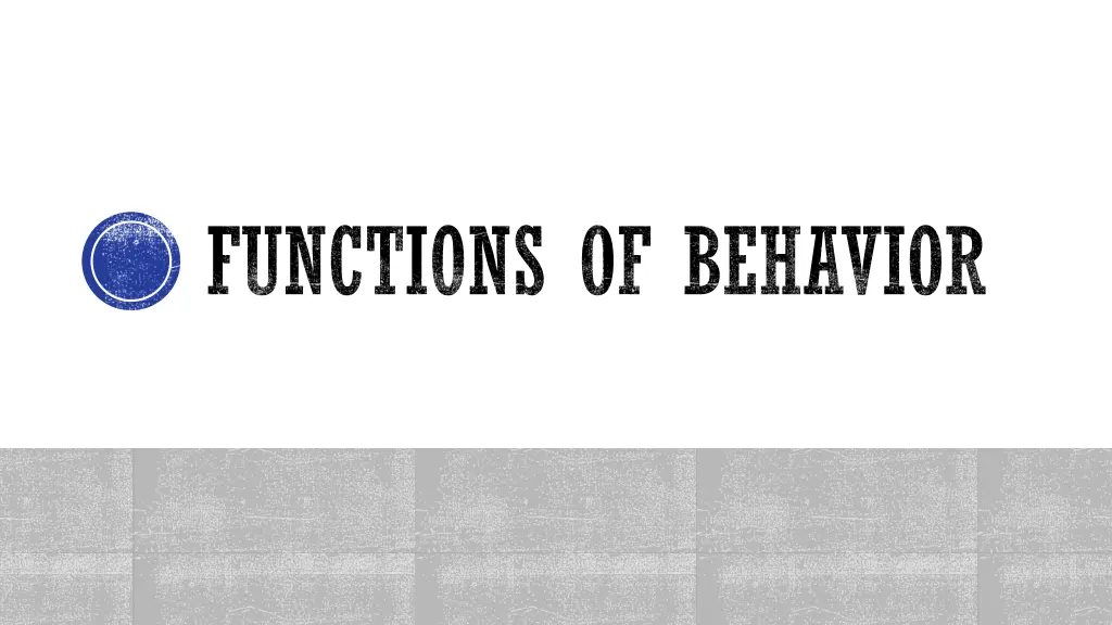 functions of behavior