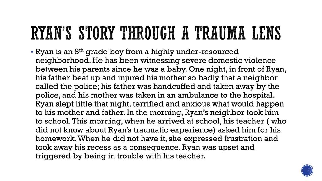 ryan s story through a trauma lens ryan