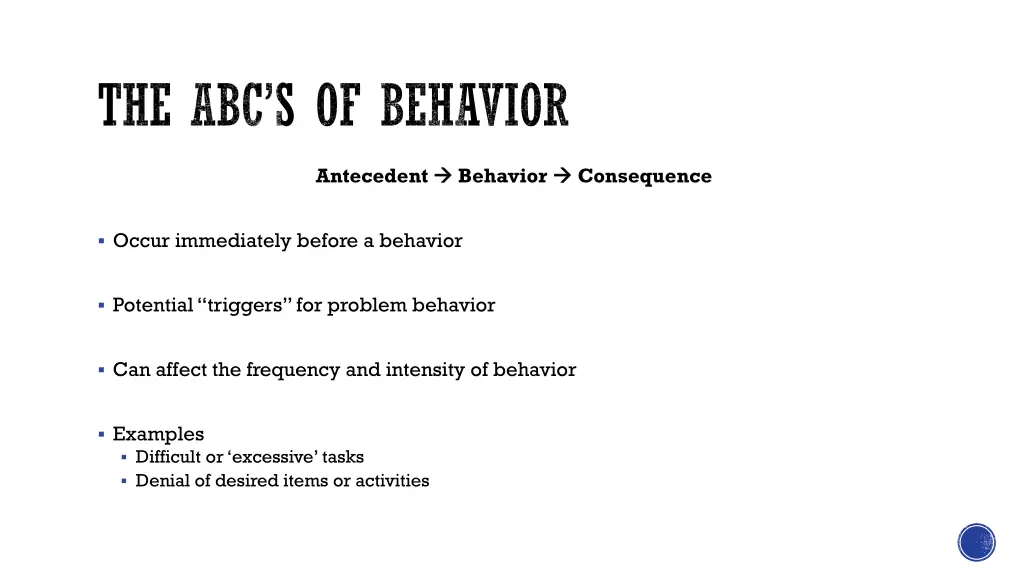 the abc s of behavior