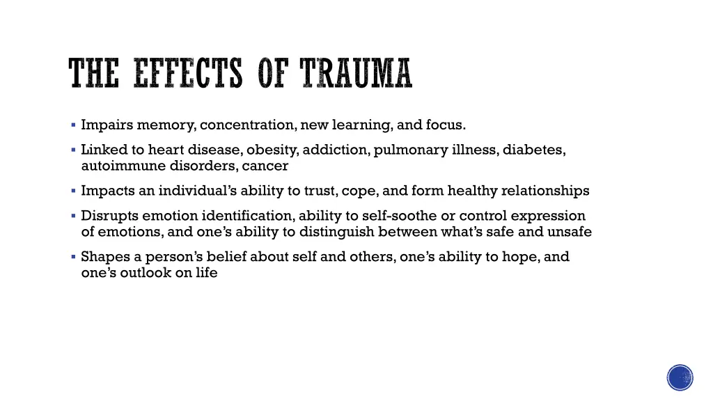 the effects of trauma