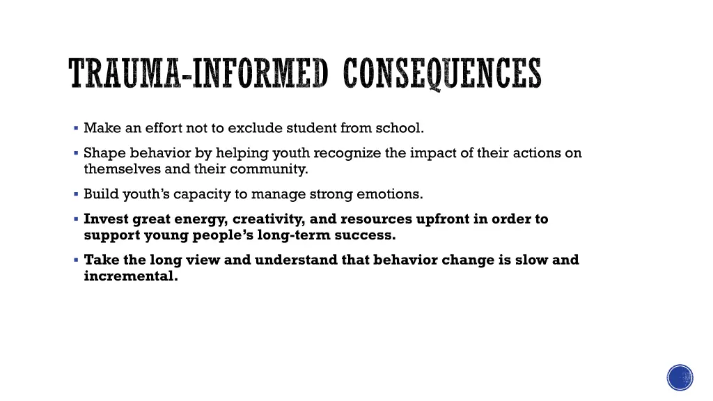 trauma informed consequences