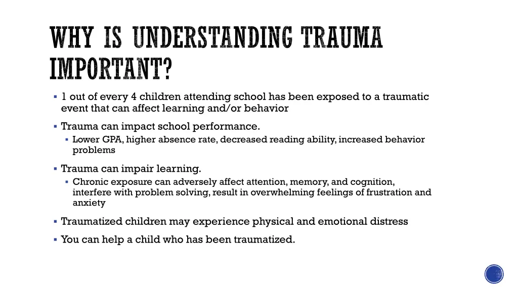 why is understanding trauma important