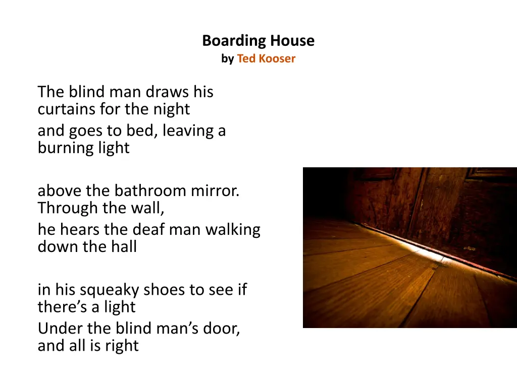 boarding house by ted kooser