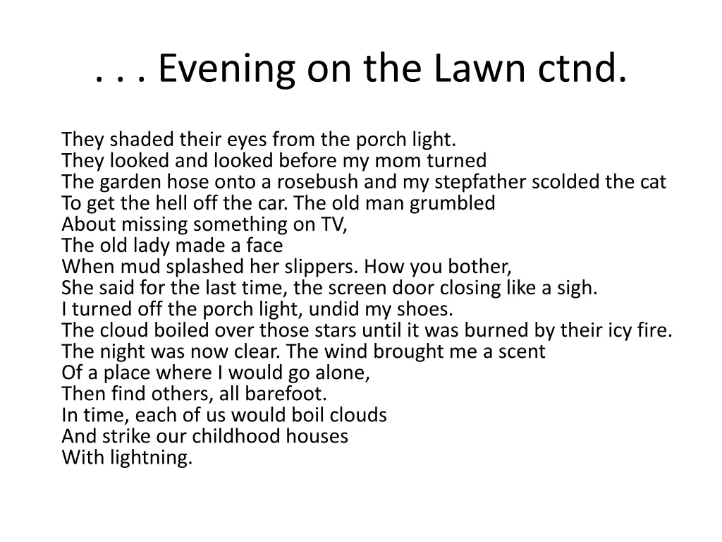 evening on the lawn ctnd