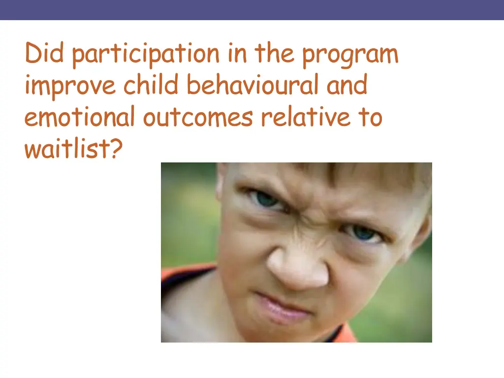 did participation in the program improve child