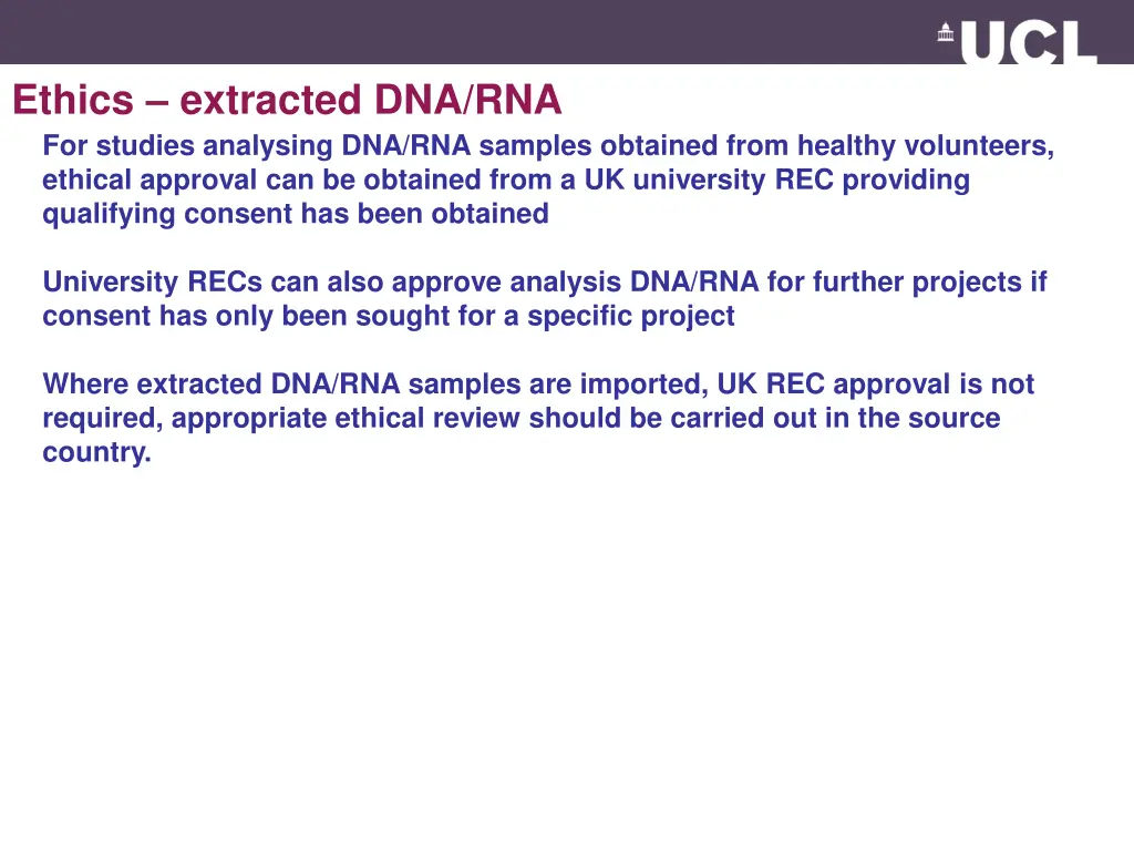 ethics extracted dna rna for studies analysing