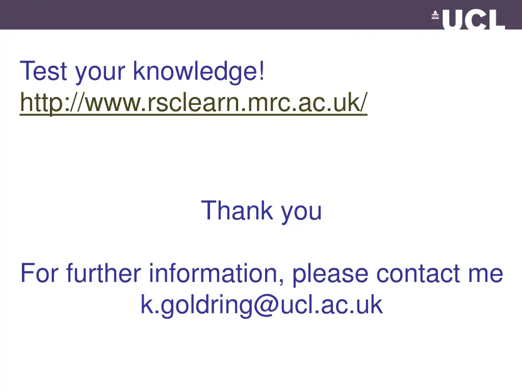 test your knowledge http www rsclearn mrc ac uk