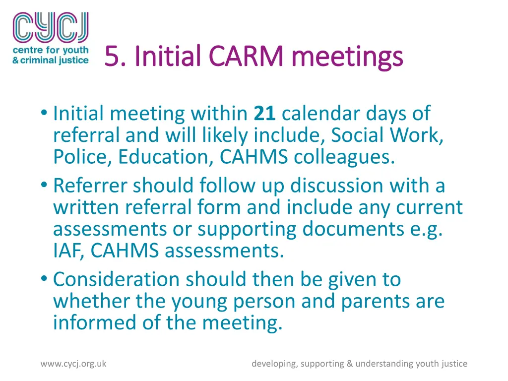 5 initial carm meetings 5 initial carm meetings