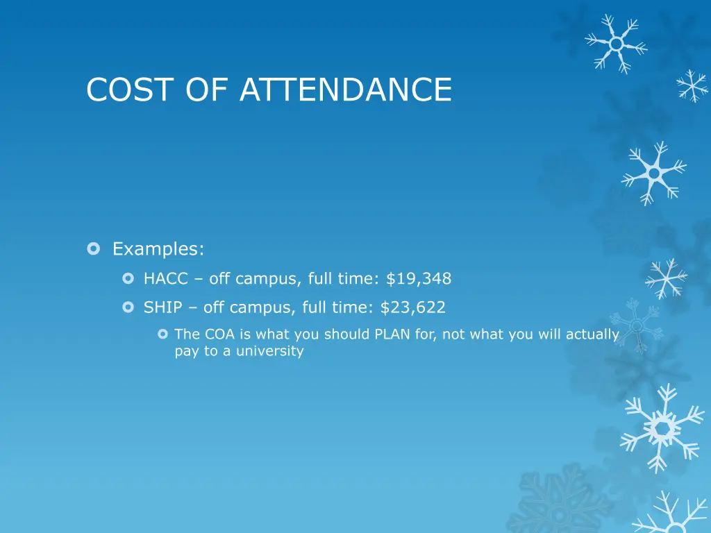 cost of attendance 1