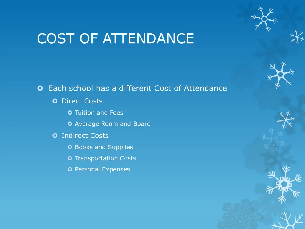 cost of attendance