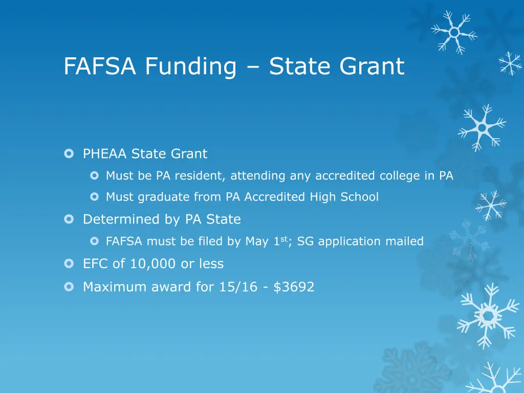 fafsa funding state grant