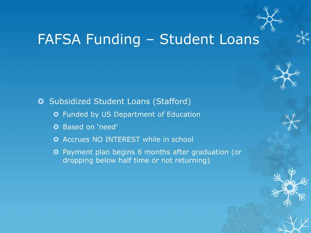 fafsa funding student loans