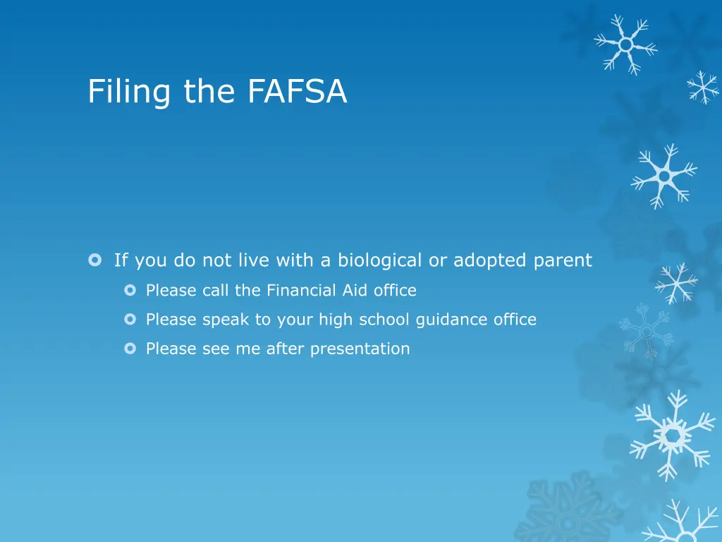 filing the fafsa 1