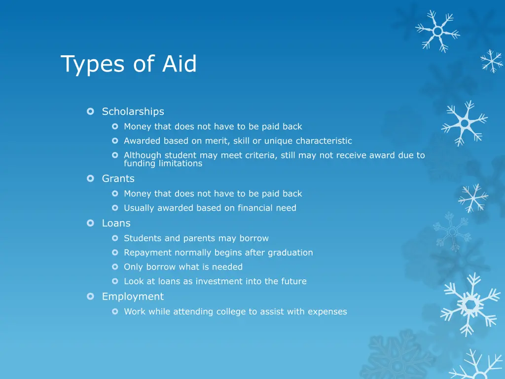 types of aid 1