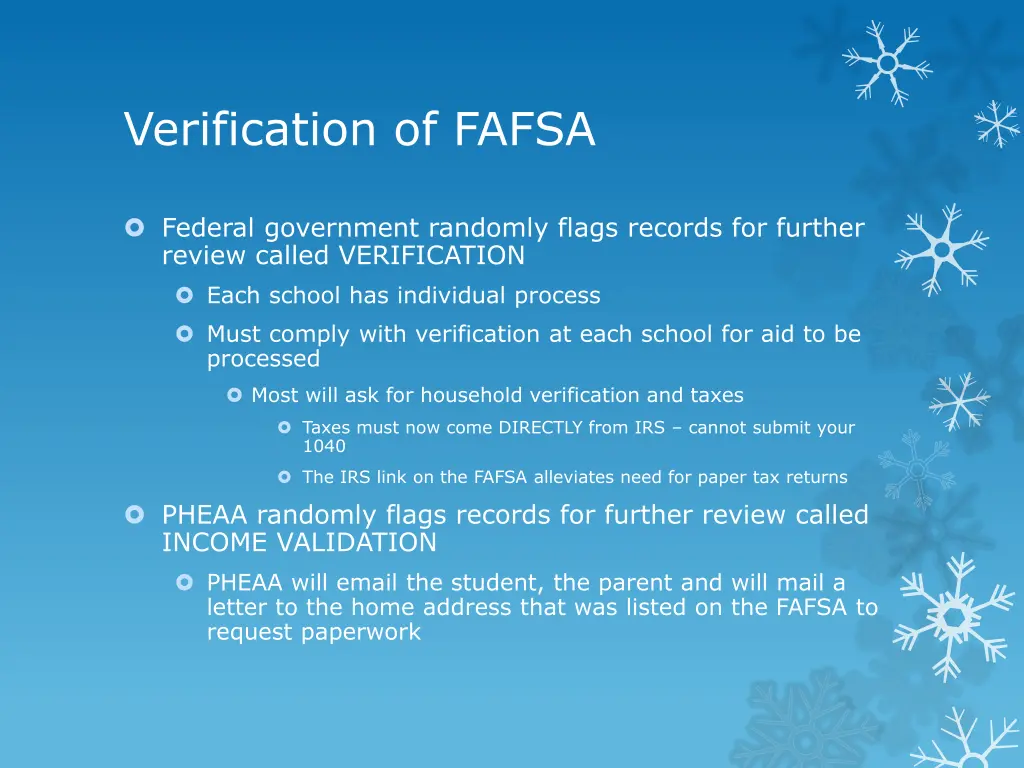 verification of fafsa