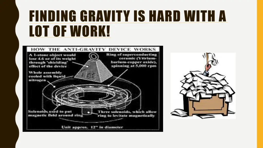 finding gravity is hard with a lot of work