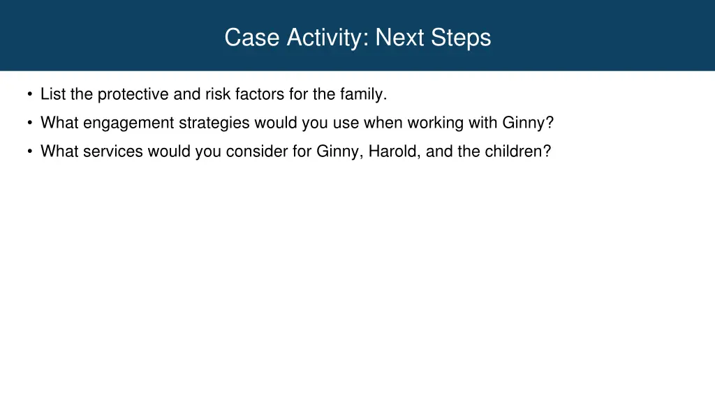 case activity next steps