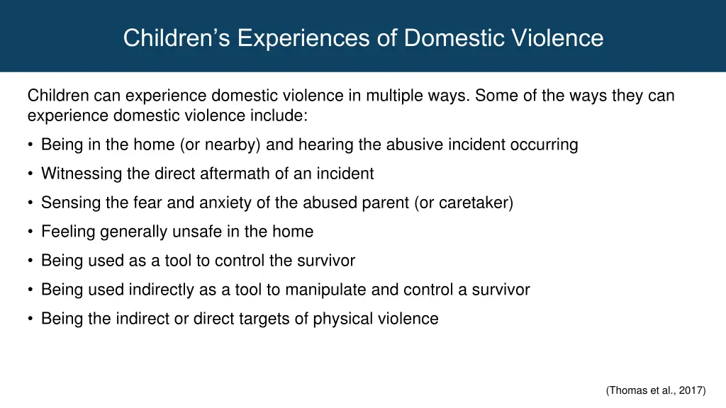 children s experiences of domestic violence