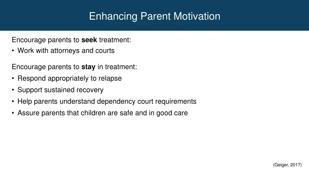 enhancing parent motivation