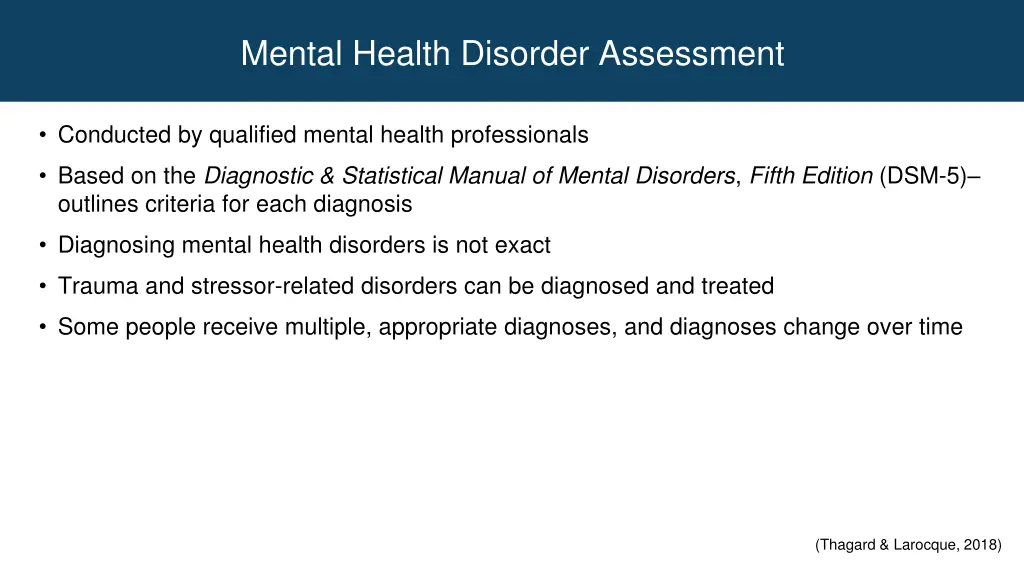 mental health disorder assessment