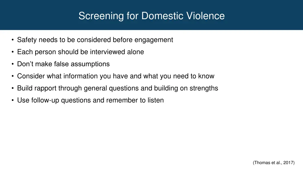 screening for domestic violence