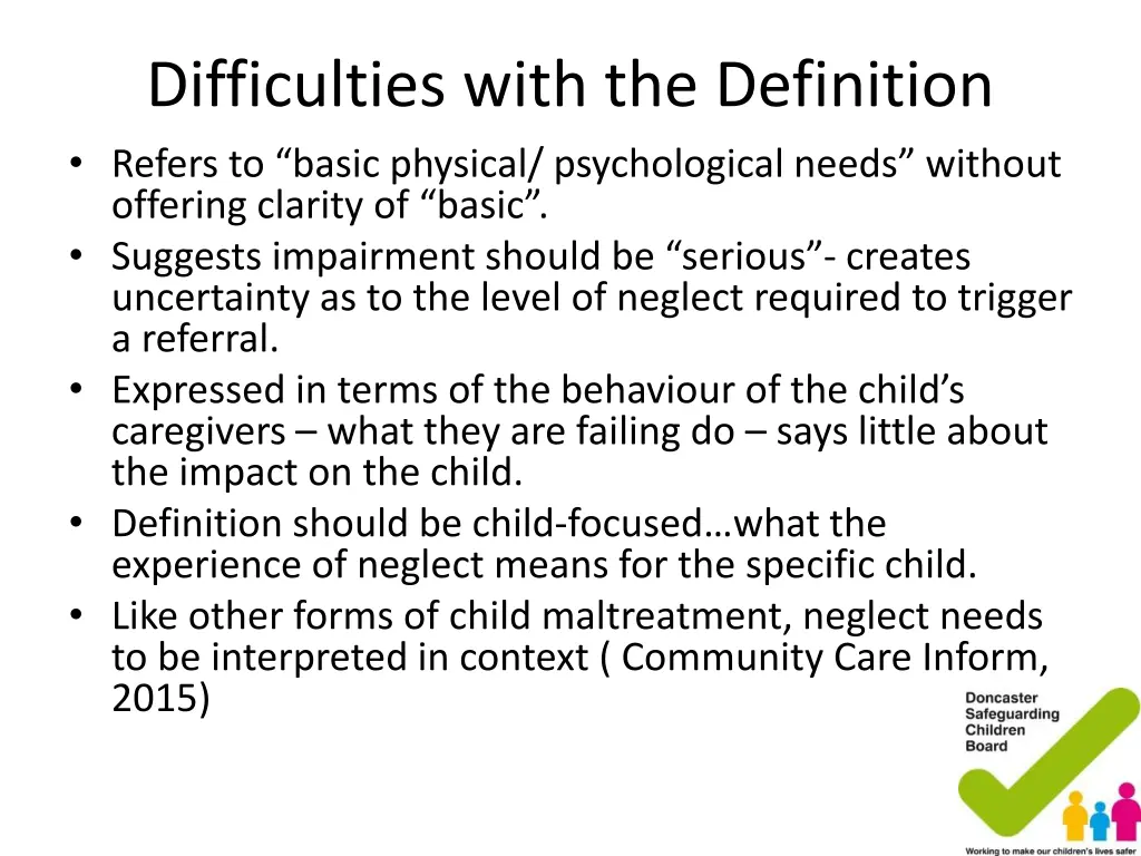 difficulties with the definition refers to basic