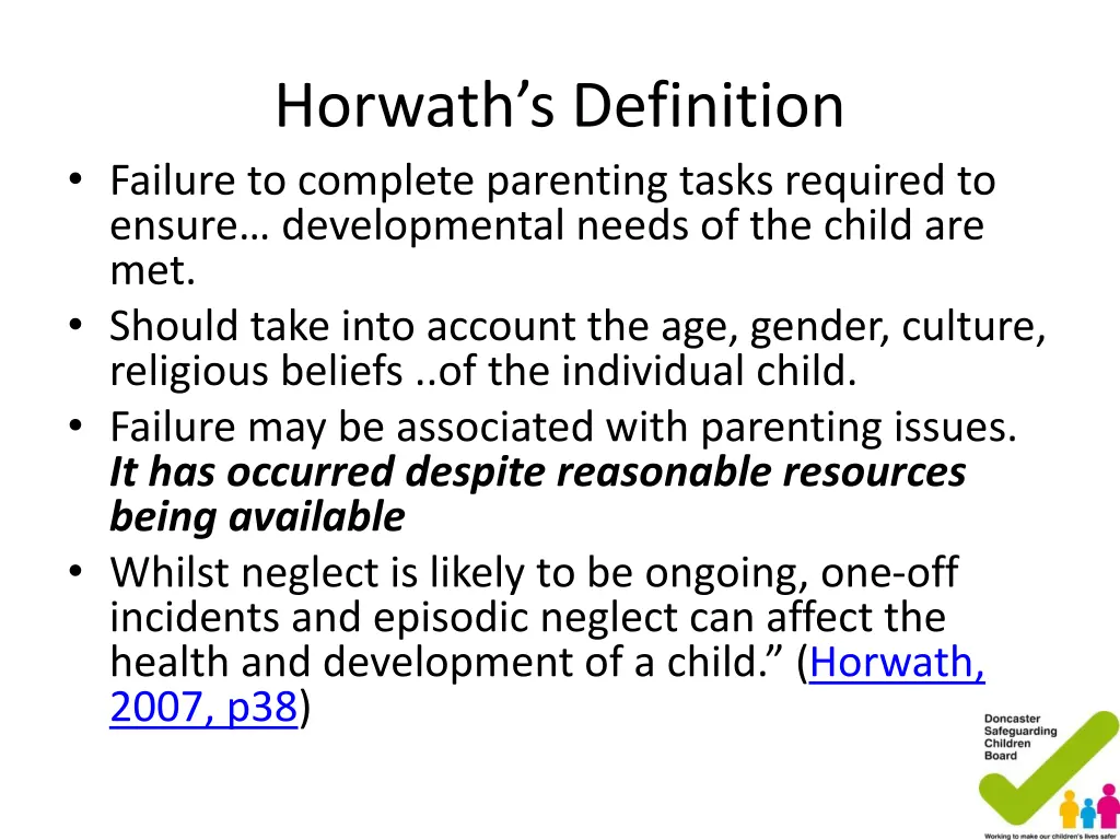 horwath s definition failure to complete