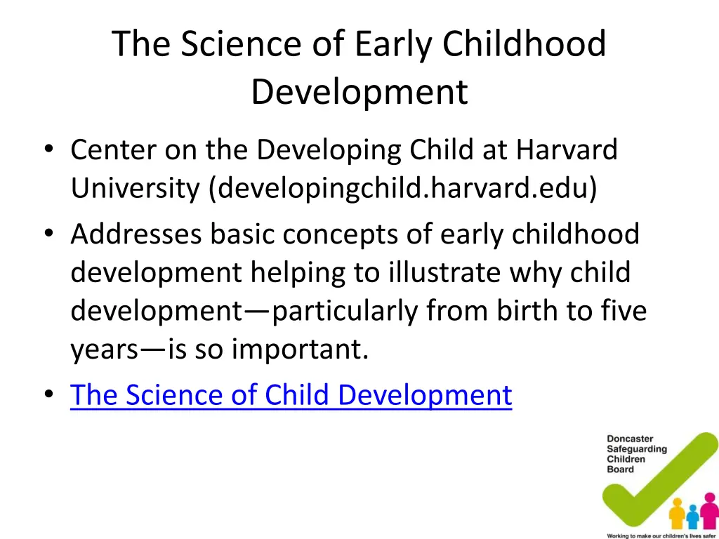 the science of early childhood development