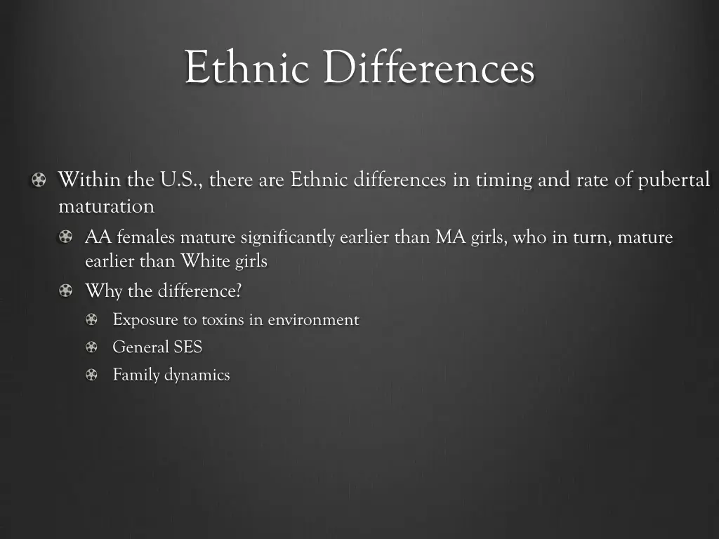 ethnic differences