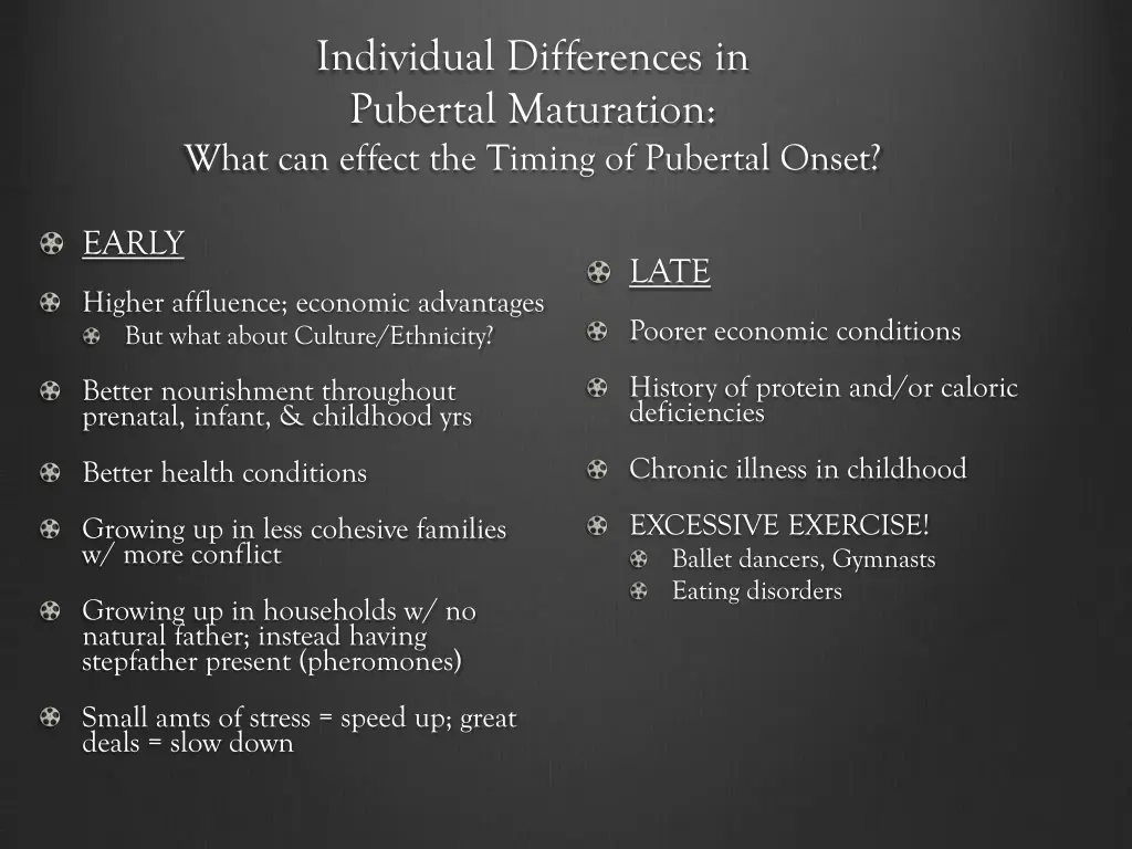 individual differences in pubertal maturation 1