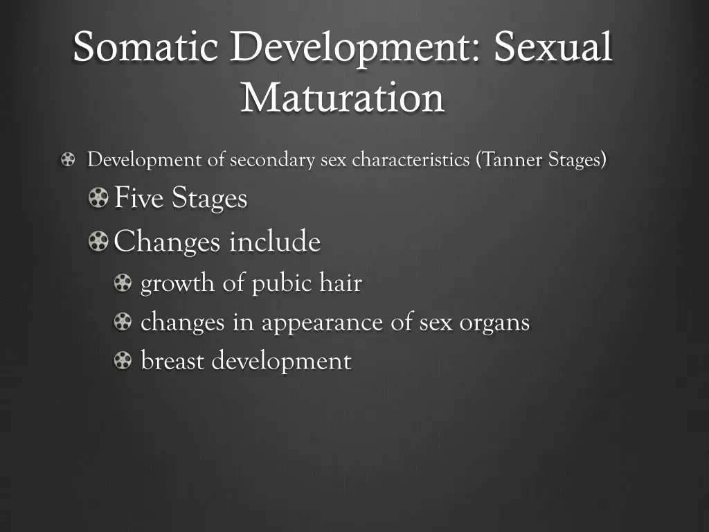 somatic development sexual maturation