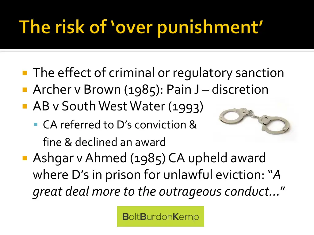 the effect of criminal or regulatory sanction