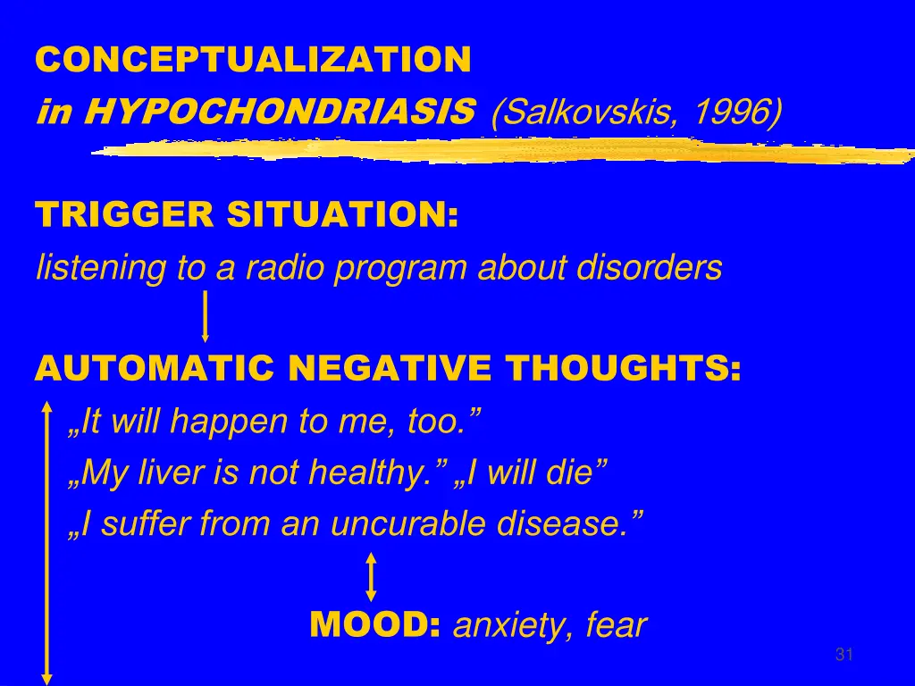 conceptualization in hypochondriasis salkovskis