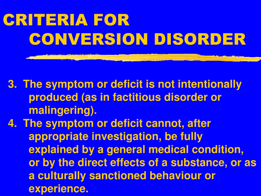 criteria for conversion disorder 1