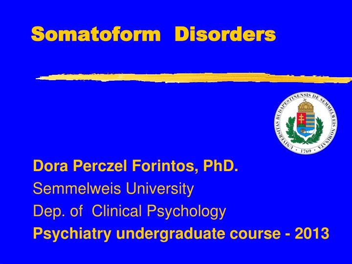 somatoform disorders somatoform disorders