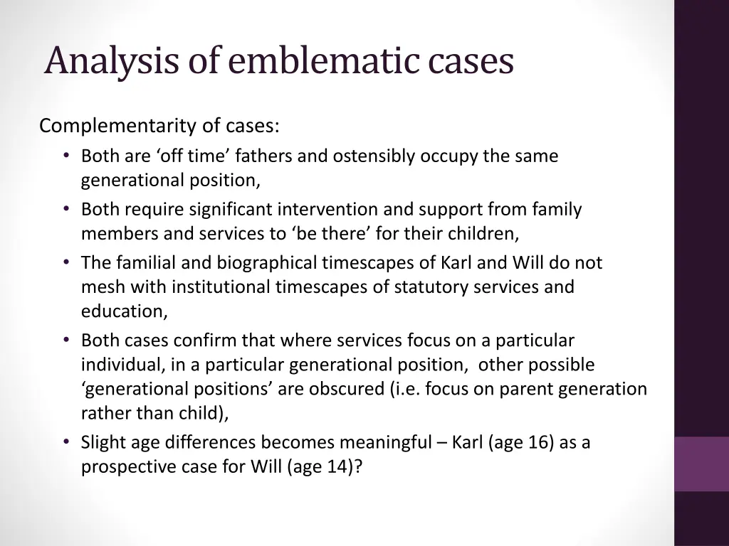 analysis of emblematic cases