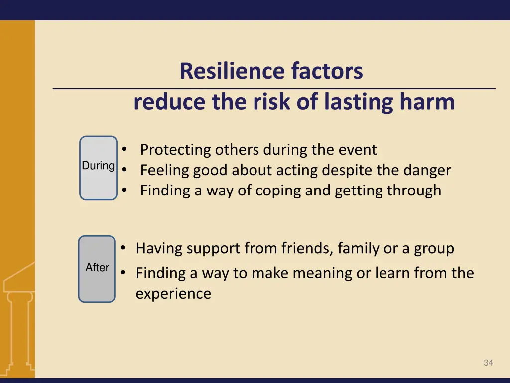 resilience factors reduce the risk of lasting harm