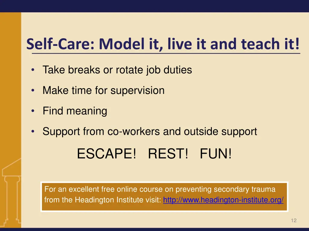 self care model it live it and teach it