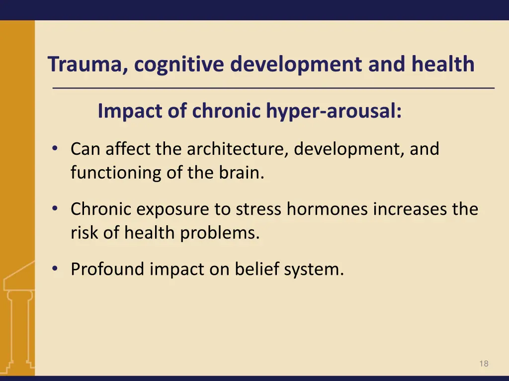 trauma cognitive development and health