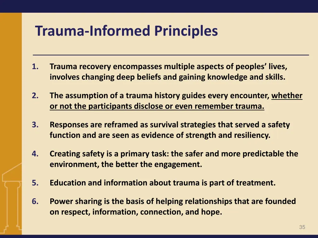 trauma informed principles