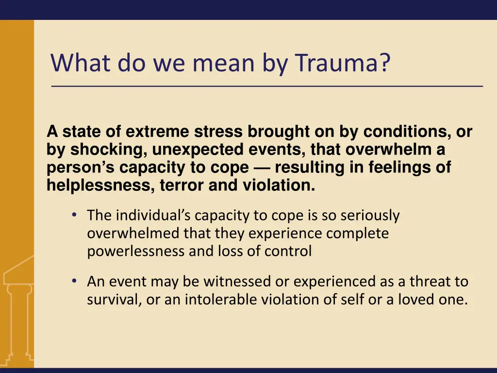 what do we mean by trauma